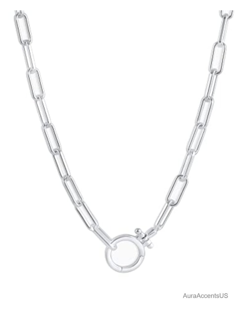 18K Gold Plated Adjustable Paperclip Link Necklace Chunky Clasp Gift